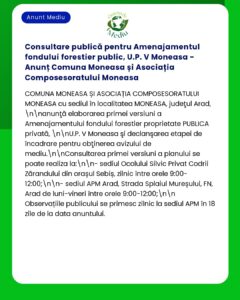 Consultare publică pentru Amenajamentul fondului forestier public U.P