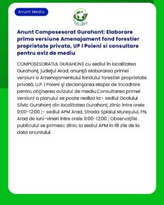 Anunt Composesorat Gurahont: Elaborare prima versiune Amenajament fond