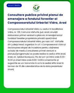 Consultare publica privind planul de amenajare a fondului forestier al