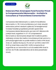 Elaborare Plan Amenajare Fond Forestier Privat la Composesoratul Monor