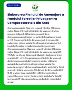 Elaborarea Planului de Amenajare a Fondului Forestier Privat pentru Co