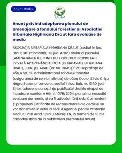 Anunt privind adoptarea planului de amenajare a fondului forestier al