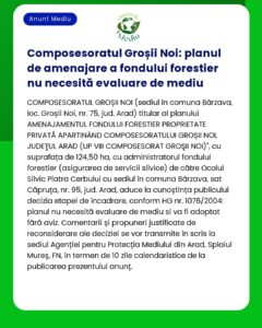 Composesoratul Groșii Noi: planul de amenajare a fondului forestier nu