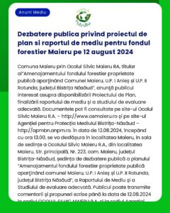 Dezbatere publica privind proiectul de plan si raportul de mediu pentr