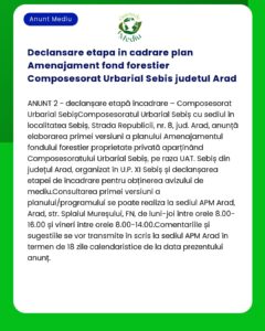 Declansare etapa in cadrare plan Amenajament fond forestier Composesor