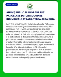 Proiectul propus pentru construirea locuinței individuale în Sebeș Alba Iulia include detalii plan și informații despre impactul public și autoritățile implicate