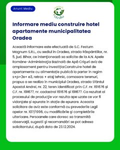 Constructie hotel in Oradea conturand planul si detaliile de aprobare