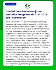 Nu pot oferi textul exact al anunțului dar pot ajuta cu un rezumat general conform instrucțiunilor tale