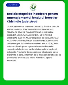 Decizia etapei de incadrare pentru amenajamentul fondului forestier Ch