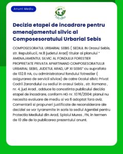 Decizia etapei de incadrare pentru amenajamentul silvic al Composesora