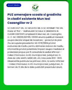 Proiect propus pentru dezvoltarea unei școli în clădiri existente din municipiul Iași plan urbanistic zonal 2
