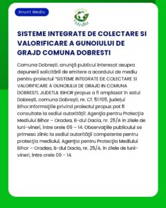 Proiect pentru colectarea și valorificarea gunoiului de grajd în Dobrești Bihor România