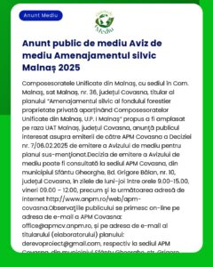 Proiect Malnaș 2025 Titular Nu este menționat