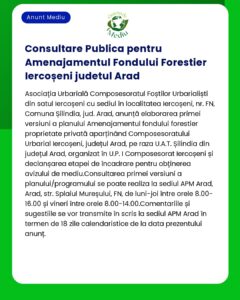 Consultare Publica pentru Amenajamentul Fondului Forestier Iercoșeni j