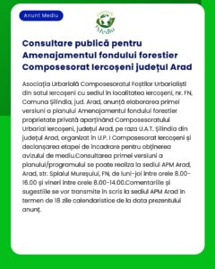 Consultare publică pentru Amenajamentul fondului forestier Composesora