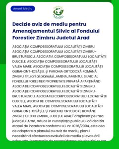 Decizie aviz de mediu pentru Amenajamentul Silvic al Fondului Forestie