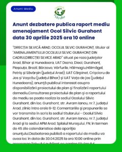 Anunt dezbatere publica raport mediu amenajament Ocol Silvic Gurahont