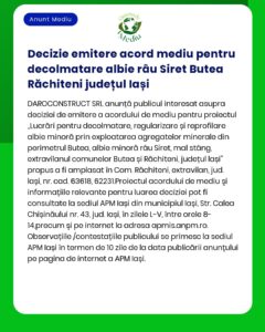 Decizie emitere acord mediu pentru decolmatare albie râu Siret Butea R