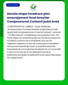 Decizie etapa incadrare plan amenajament fond forestier Composesorat C