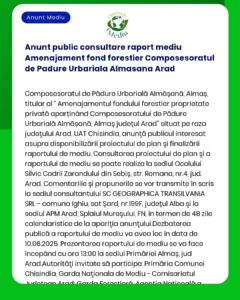 Anunt public consultare raport mediu Amenajament fond forestier Compos