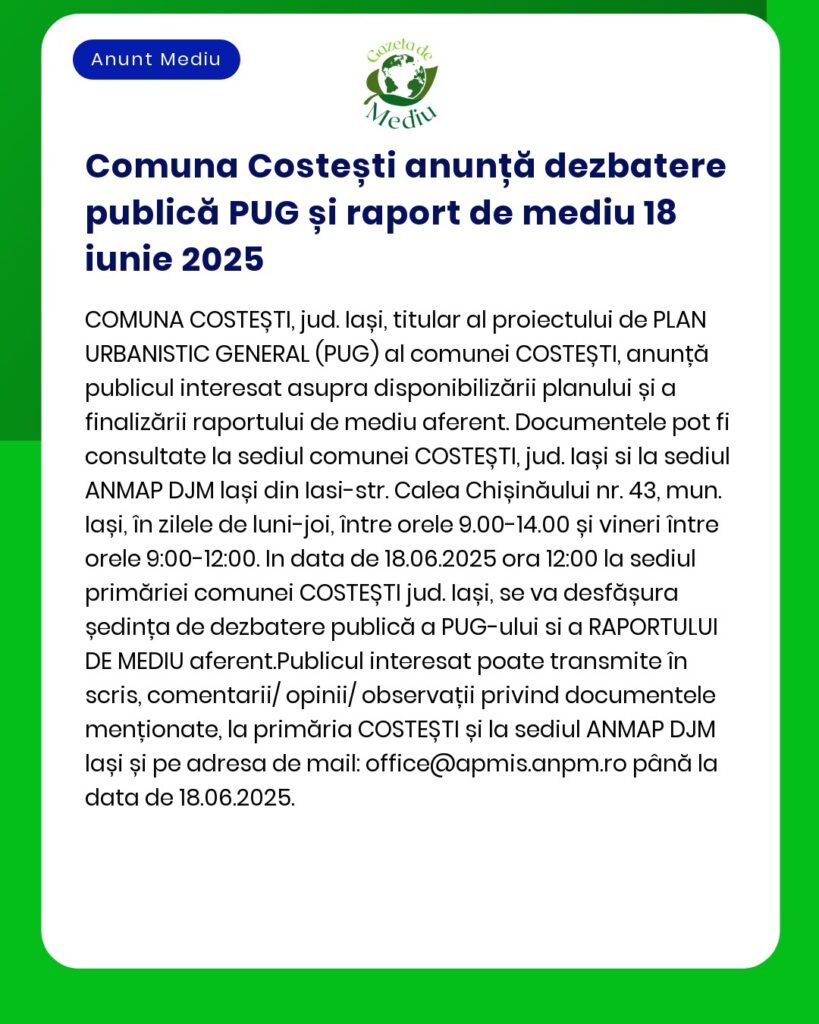 Nu există suficiente informații din anunț pentru a reda textul solicitat deoarece nu au fost furnizate detalii exacte din conținutul anunțului