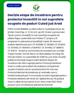 Decizie etape de incadrare pentru proiectul investitii in noi suprafet