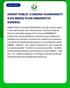 Nu există titlu de proiect sau titular specific Se anunță depunerea solicitării de emitere a acordului de mediu pentru PUZ și consultarea documentației la sediul APM