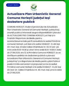 Nu există suficiente informații din textul furnizat pentru a reda conținutul exact al anunțului