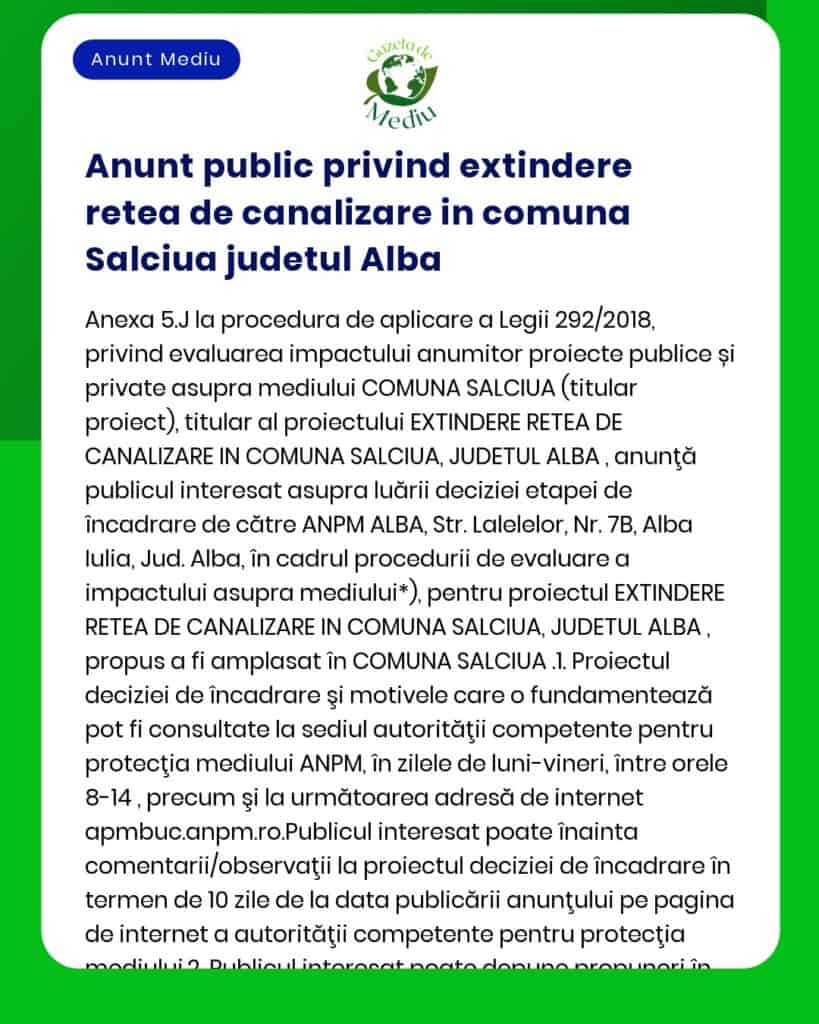 Nu pot furniza informații solicitate deoarece textul exact al anunțului nu a fost oferit