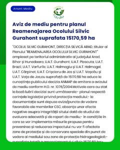Aviz de mediu pentru planul Reamenajarea Ocolului Silvic Gurahont supr