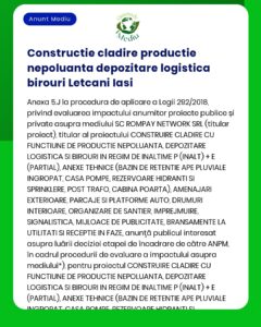 Construire Hală de producție depozit logistic birouri