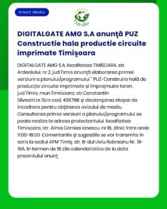 Titlul proiectului și titularul nu sunt specificate exact în textul anunțului