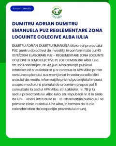 Nu am suficiente informații pentru a reda textul strict din anunț deoarece nu l-ai furnizat