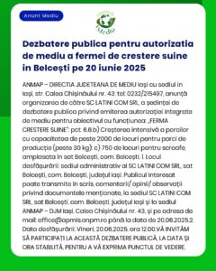 Dezbatere publica pentru autorizatia de mediu a fermei de crestere sui