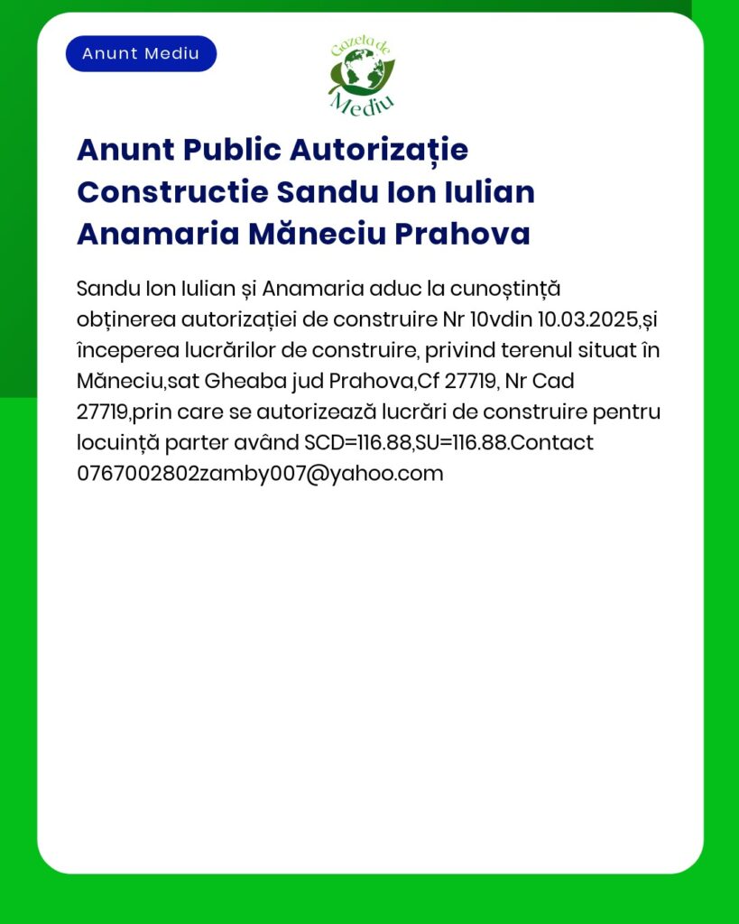 Nu există suficiente informații în solicitarea dumneavoastră pentru a reda textul strict din anunț