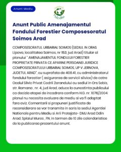 Anunt Public Amenajamentul Fondului Forestier Composesoratul Soimos Ar