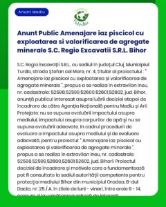 Anunt Public Amenajare iaz piscicol cu exploatarea si valorificarea de