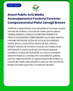 Anunt Public Aviz Mediu Amenajamentul Fondului Forestier Composesoratu