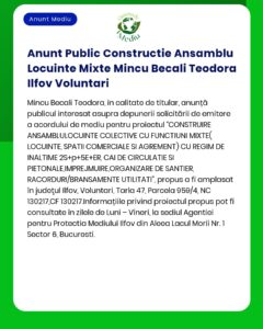 Anunt Public Constructie Ansamblu Locuinte Mixte Mincu Becali Teodora