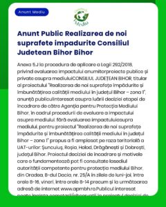 Anunt Public Realizarea de noi suprafete impadurite Consiliul Judetean