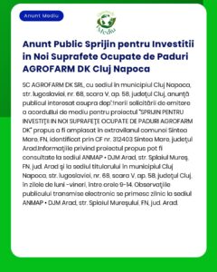 Anunt Public Sprijin pentru Investitii in Noi Suprafete Ocupate de Pad