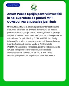 Anunt Public Sprijin pentru investitii in noi suprafete de paduri MPT