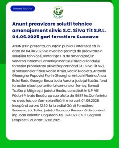 Anunt preavizare solutii tehnice amenajament silvic S.C. Silva Tit S.R