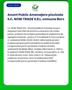 Nu se poate reda textul solicitat deoarece titlul proiectului și titularul nu sunt menționate exact în textul anunțului
