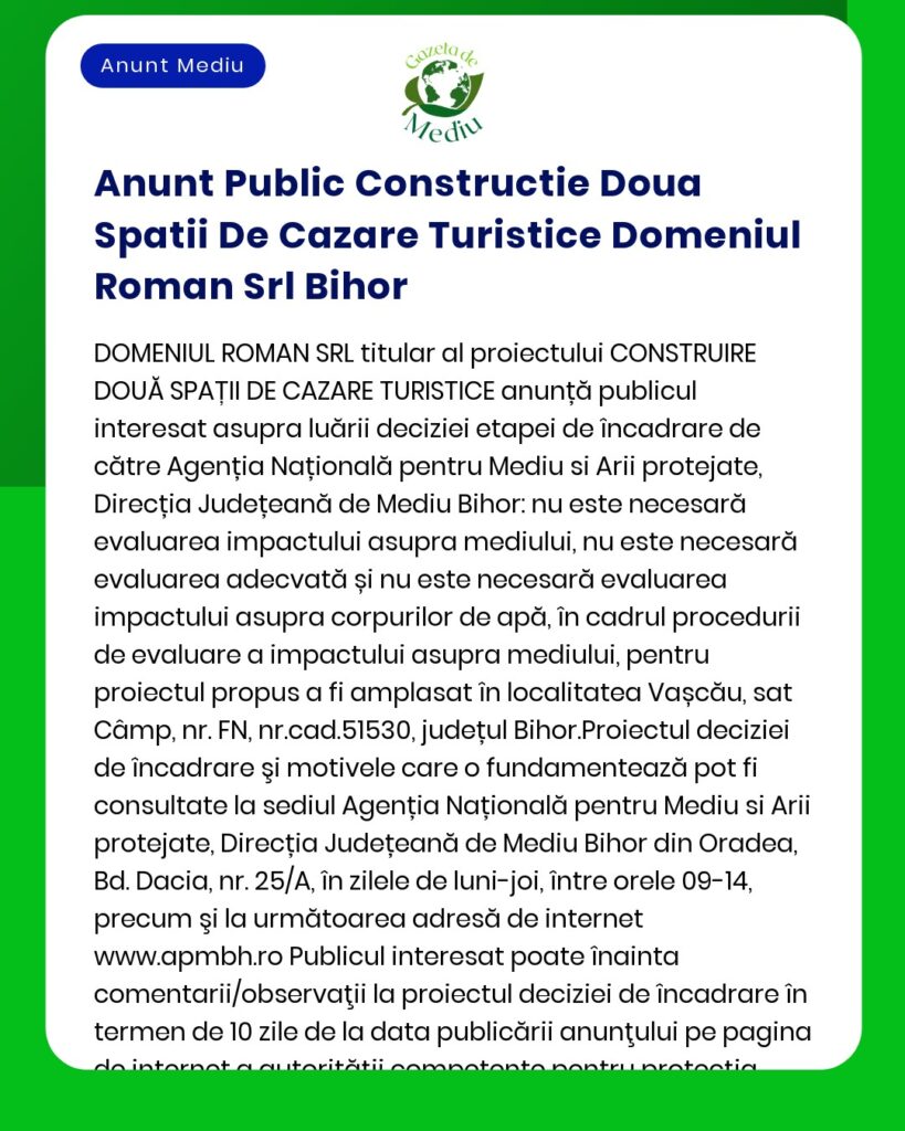 Nu există suficiente informații în solicitarea ta pentru a reda textul din anunț conform instrucțiunilor date
