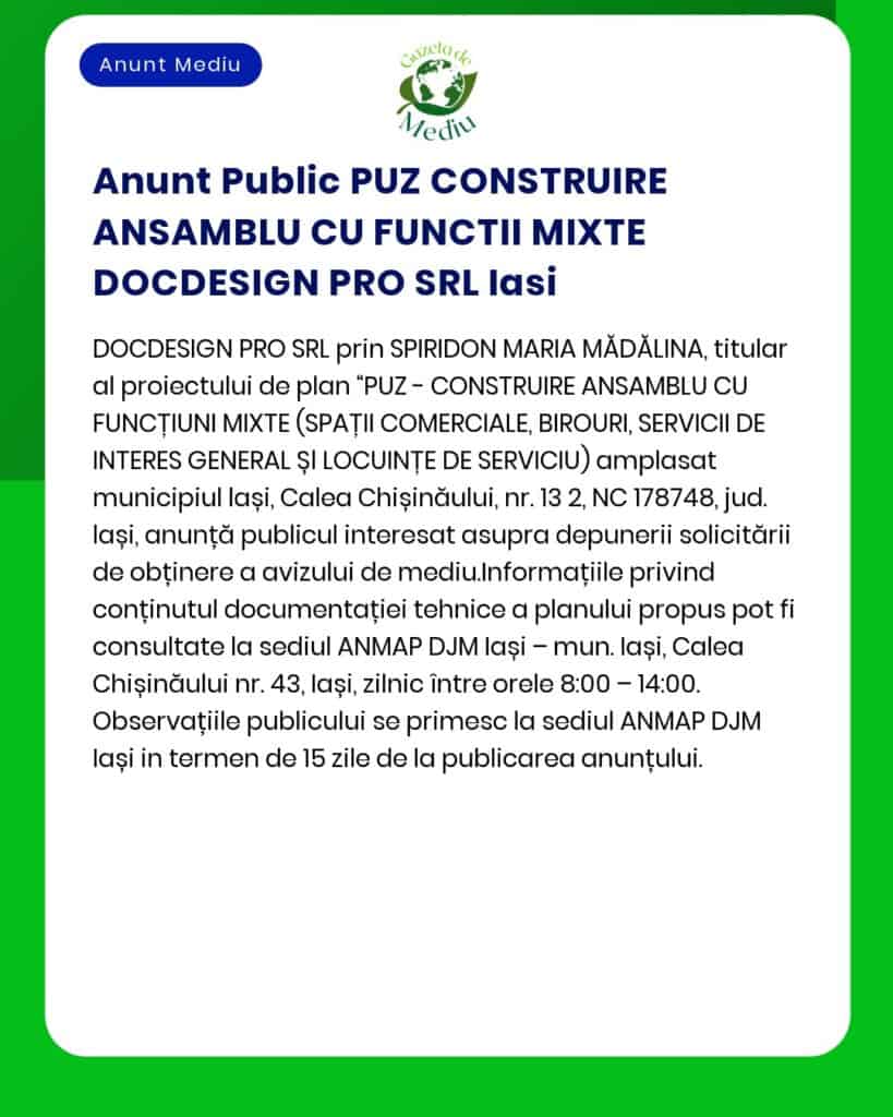 Nu pot furniza textul anunțului deoarece nu ai inclus conținutul acestuia în solicitarea ta