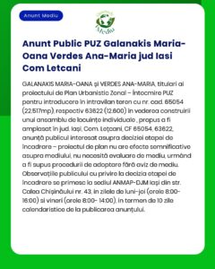 PUZ - Construire locuințe individuale sat Letea comuna Letcani județul Iași