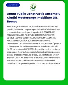 Anunt Public Constructie Ansamblu Cladiri Masterange Imobiliare SRL Br