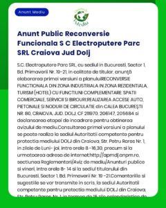 Anunt Public Reconversie Funcionala S C Electroputere Parc SRL Craiova