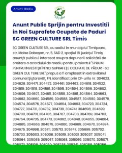 Anunt Public Sprijin pentru Investitii in Noi Suprafete Ocupate de Pad